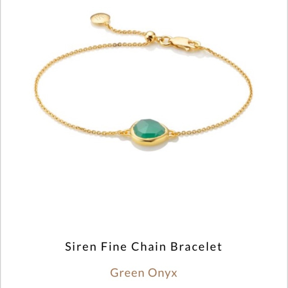 Monica Vinader green onyx siren bracelet